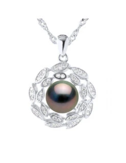 Collier Fleur Perle De Tahiti- Argent - Ciste